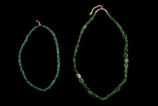 1800's Watermelon Chevron Trade Bead Necklaces