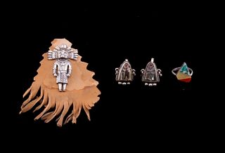 Collection of Sterling Silver Ring, Pin & Earrings