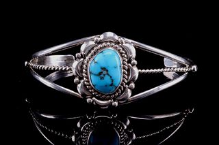 Navajo Larry Ruiz Silver & Turquoise Bracelet