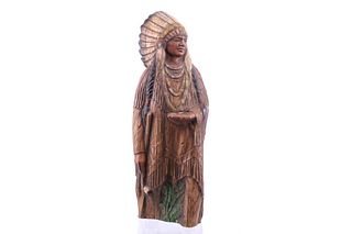 Resien Wood Style Indian Chief Statue