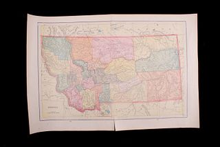 1800's County Map Of Montana, ID, WA.