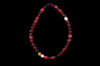 Mixed Oval Glass Nigerian Trade Beads Necklace