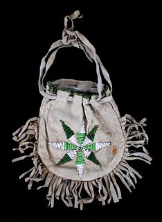 Cheyenne Morning Star Beaded Drawstring Bag