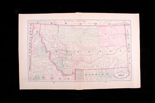 1882 New Rail Road & Cty. Map Of MT, ID, UT, WY