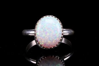 Navajo Sterling Silver and Opal Ring