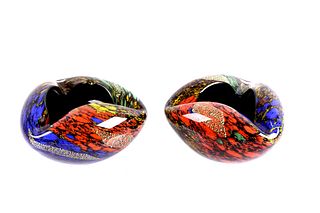 Mid 20th Century Hokuyo Blown Glass Art Bowls
