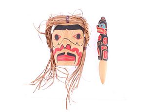 Pacific Northwest Tribe Warrior Mask & Wand