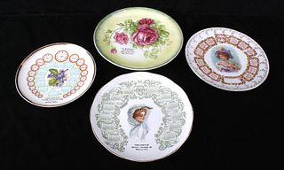 Early 1900's Advertising China Plates From MT & WY
