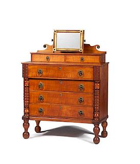 Sheraton Tiger Maple Chest of Drawers 