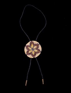 Hopi Indian Hand Woven Disk & Bolo Tie