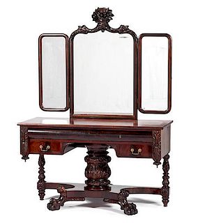 Late Classical Mahogany Dressing Table 