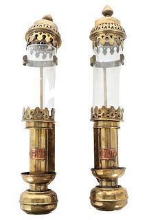Pair of GWR Brass Coaching Lamps