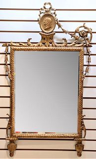 Carved 19th C Gilt Italian Mirror, As Is