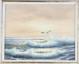 Edmonson Seascape Oil on Canvas Painting