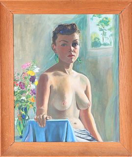 Portrait of Nude, 20th C, Oil on Canvas
