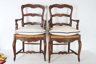 Early 20th C Pair of French Provincial Arm Chairs