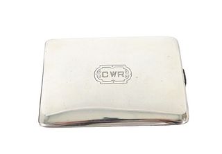 English Sterling Silver Cigarette Case, 3.3 OZT