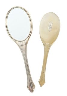 (2) Sterling Silver Mirror and Brush