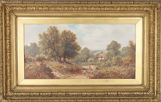 19th C Signed British Landscape, Oil on Canvas