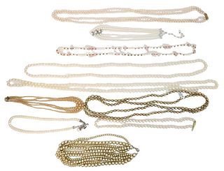 Large Collection of (10) Pearl / Beaded Necklaces