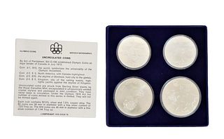 Set of (4) Sterling Silver Olympic Coins, 2 OZT