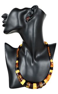 Set Ladies Baltic Amber Necklace/ Amber Earrings