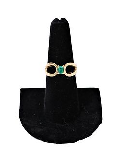 Ladies 14k Gold & Colombian Emerald Ring, 3.4 DWT