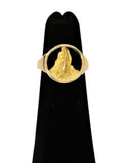 18K Yellow Gold Unique Ring, 2.3 DWT