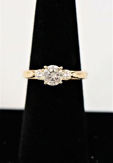1.5 C Diamond Designer Ring, 14k Yellow Gold