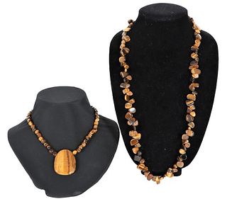 Pair of Ladies Stone Beaded Necklaces