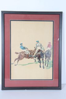 Sporting Print of Jockeys on Horseback, A Legras