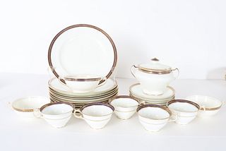 Collection English Crescent Porcelain/ Gilt Dishes