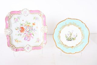 (2) Hand Decorated Porcelain Dishes