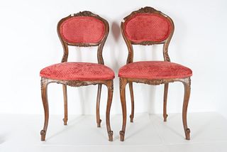 French Carved Side Chairs, Early 20th C