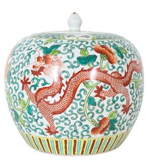 Chinese Porcelain Dragon Jar