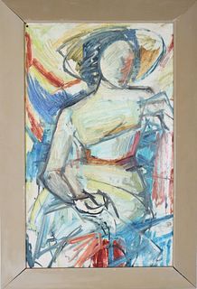 Signed Modern Abstract Portrait of a Woman, O/B