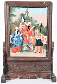 Chinese Porcelain Table Screen