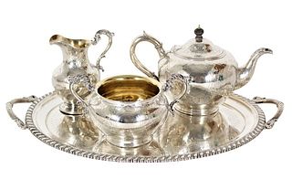 Antique English Sterling Silver Tea Set, 93 OZT
