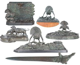 (6) Piece Bronze Desk Set