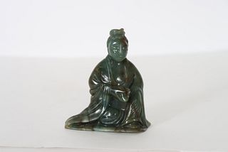 Early 20th C Chinese Jade Carved Quanyin