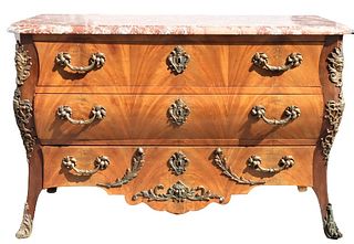 French Style Bombay Chest with Marble Top