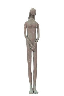Frank Colson (20th c) Amer, Bronze Female Figure