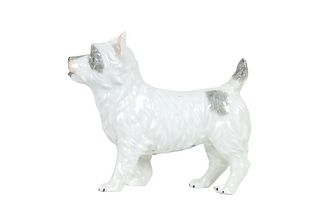 German Dresden Porcelain Terrier Figurine
