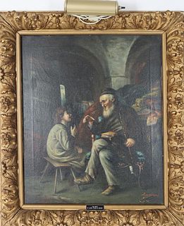 Lucioni (19th C, Italy) Oil on Canvas, Signed