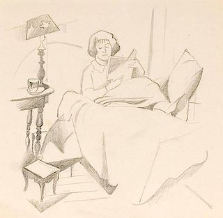 Woman Reading by Thomas Hart Benton  