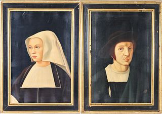 Pair of Italian Portraits, Oil on Canvas