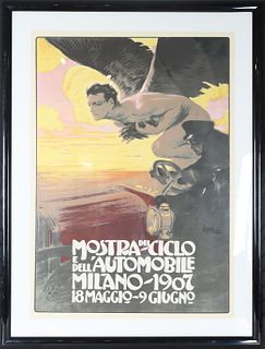 Mostra Del Ciclo, Milano - 1907, Automobile Poster