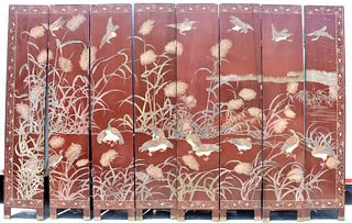 Eight Panel Chinese Screen, Vintage
