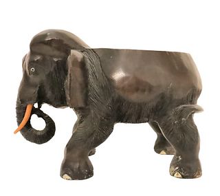 Carved Wooden Elephant Stand