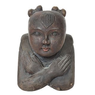 Crouching Female Figure Carving